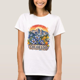 Colorado Vattenfärg Berg PNG Statlig Design T Shirt