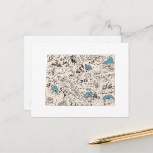 Colorado Vintage Bild Karta Antique State Diagram Vykort
