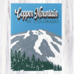 Colorado-Vintage för kopparbergsski Vykort<br><div class="desc">Konstruktion för kopparbergsvinterkonst som visar vinterlandskapet.</div>