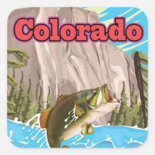 Colorado vintage reseskylt. fyrkantigt klistermärke