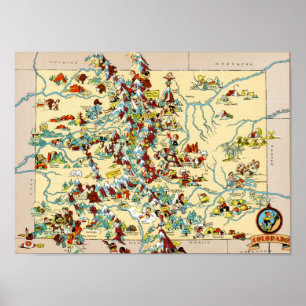 Colorado vintagekarta poster