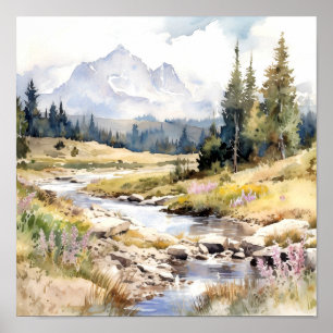 Colorado Watercolor Painting Poster