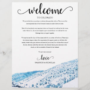 Colorado Winter Wedding Helg Välkomsthisterary