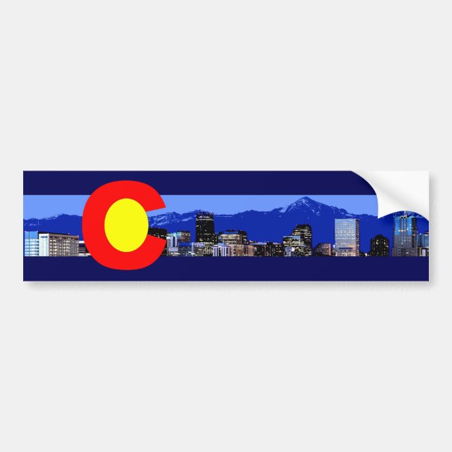 Coloradoflagga med berg bildekal (Framsidan)