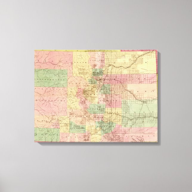 ColoradoPanoramic MapColorado Canvastryck (Framsida)