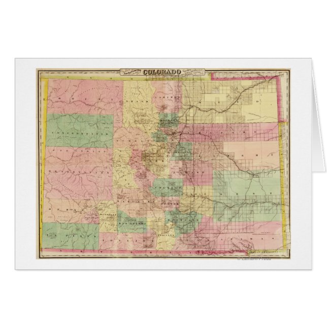 ColoradoPanoramic MapColorado Hälsningskort (Framsidan Horizontal)