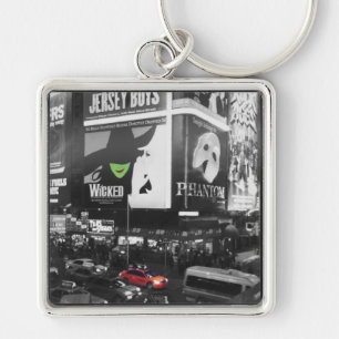 Colorblind på Broadway Keychain Fyrkantig Silverfärgad Nyckelring