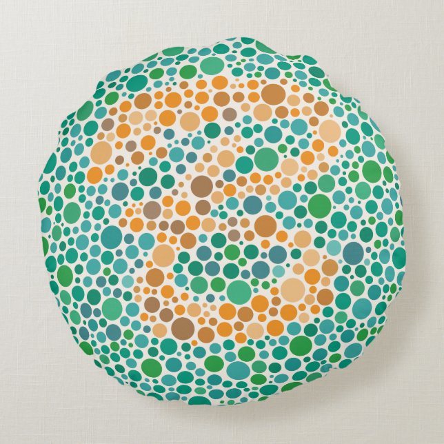 Colorblind testa B Rund Kudde (Baksidan)