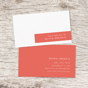 Colorblock Fet Red Modern Minimalist Simple Visitkort