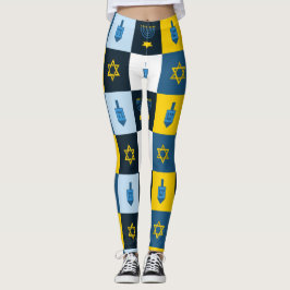 colorblock hebreiska hanukkah leggings