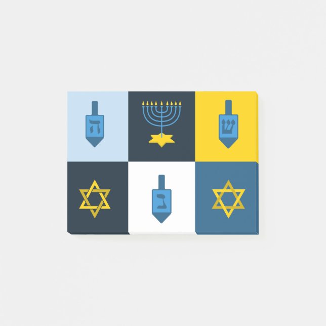 colorblock hebreiska hanukkah post-it block (Framsida)