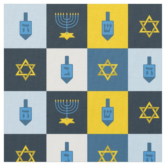 colorblock hebreiska hanukkah tyg (Närbild)