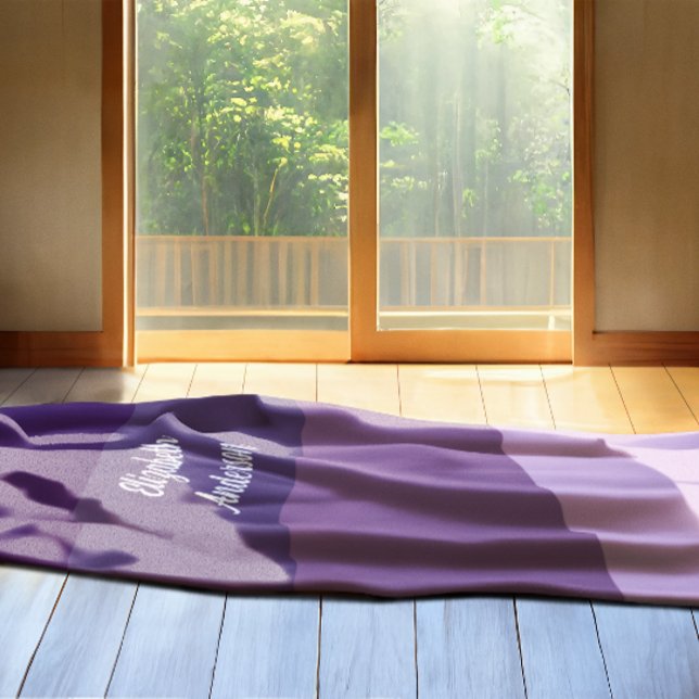 Colorblock Lila Vågrät Rand Fleecefilt (Skapare uppladdad)