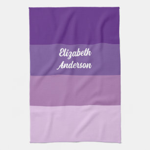Colorblock Lila Vågrät Rand Kökshandduk