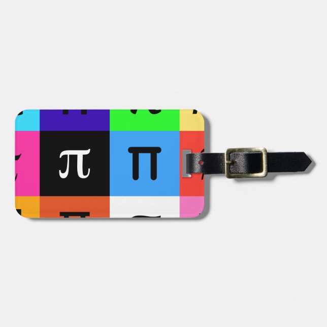 colorblock lycklig pi day bagagebricka (Horisontell Framsida)