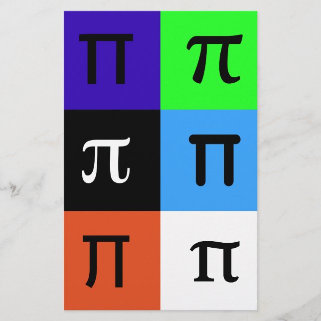 colorblock lycklig pi day brevpapper (Framsida)