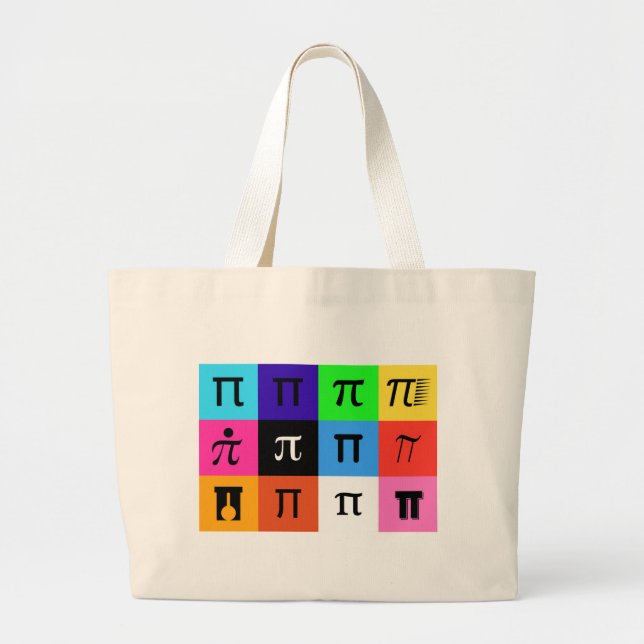 colorblock lycklig pi day jumbo tygkasse (Framsidan)