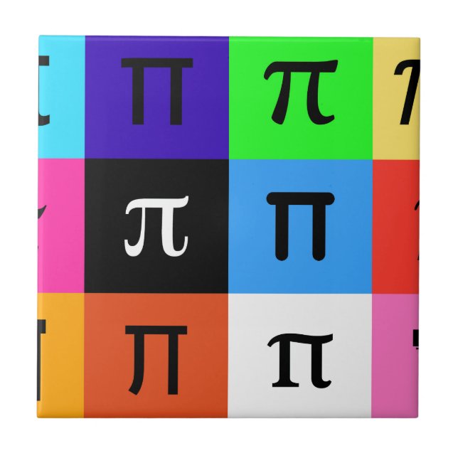 colorblock lycklig pi day kakelplatta (Framsidan)