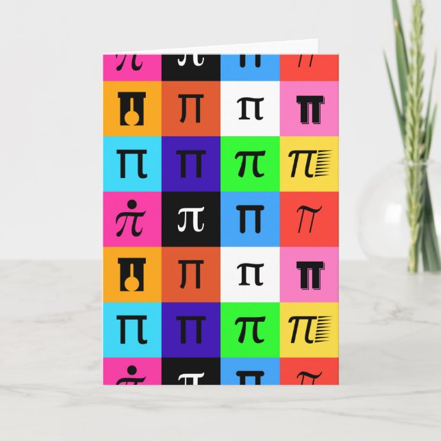 colorblock lycklig pi day kort (Framsida)