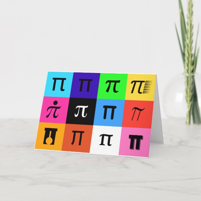 colorblock lycklig pi day kort (Framsida)