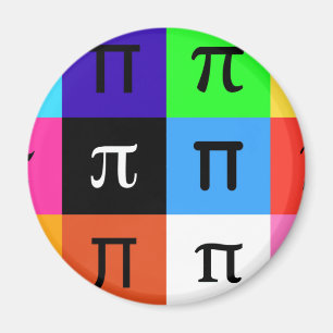 colorblock lycklig pi day magnet