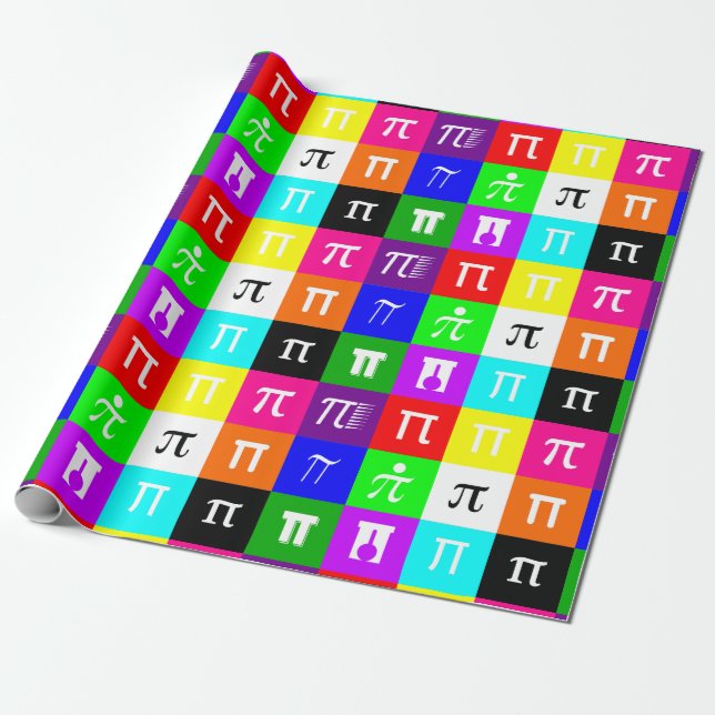 Colorblock lycklig pi day math geometry science presentpapper (Utrullad)