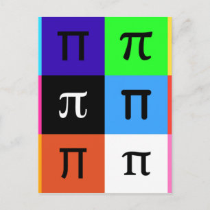 colorblock lycklig pi day vykort