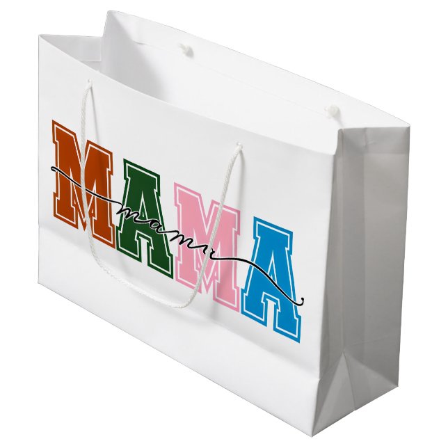 Colorblock MAMMA Gift Bag - Dubbla Sided & Fabulou (Framsidan Vinklad)