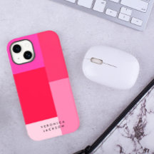 Colorblock Rosa & Red Monogram