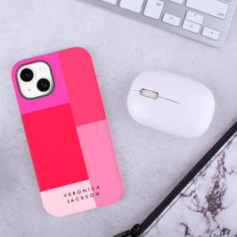 Colorblock Rosa & Red Monogram