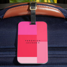 Colorblock Rosa & Red Monogram