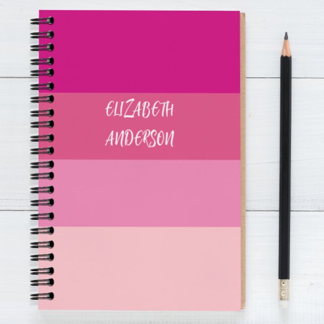 Colorblock Rosa Vågrät Rand Anteckningsbok (Skapare uppladdad)