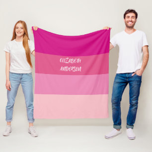 Colorblock Rosa Vågrät Rand Fleecefilt