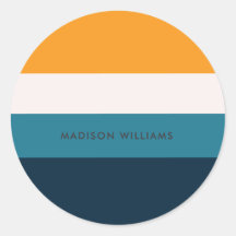 Colorblock Vågrät Rand Classic Round Sticke