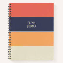 Colorblock Vågrät Rand Coral & Gainsboro