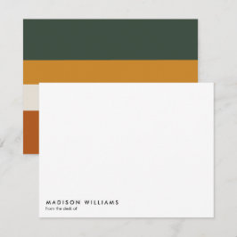 Colorblock Vågrät Rand Trendig Modern Anteckningskort
