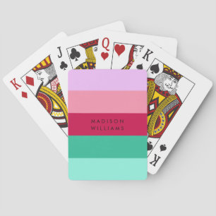 Colorblock Vågrät Rand Viva Magenta Vår Casinokort