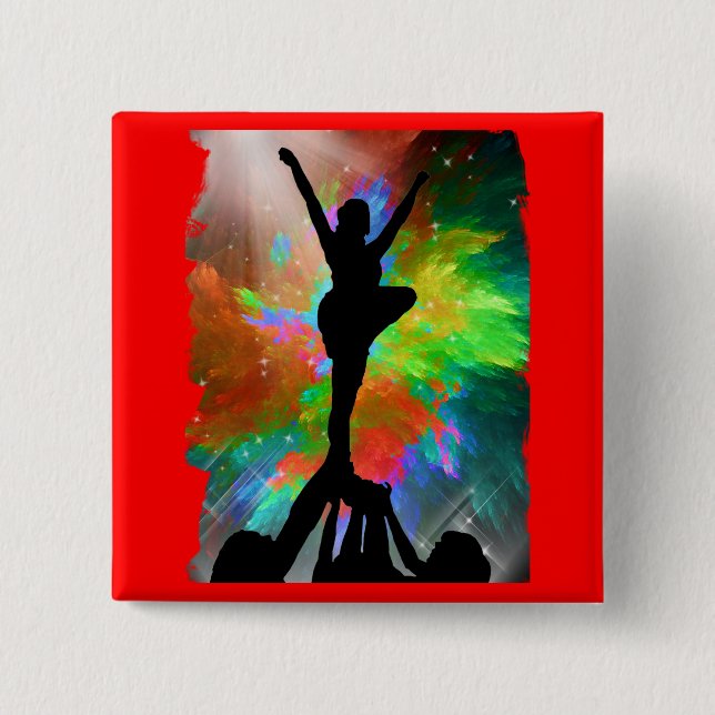 Colorburst bakgrund med Cheerleraders Knapp (Framsida)