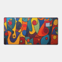Colorcube 1 Colorful Cubism Desk Mat