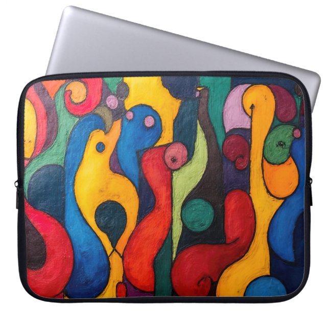 Colorcube 2 Färgfull kubism bärbar dator Fodral (Framsidan)