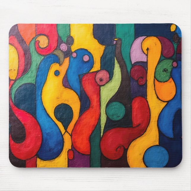 Colorcube 2 Färgfull kubismus Musmatta (Framsidan)