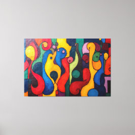 Colorcube 2 Färgmässigt kubistiskt Kanvastryck