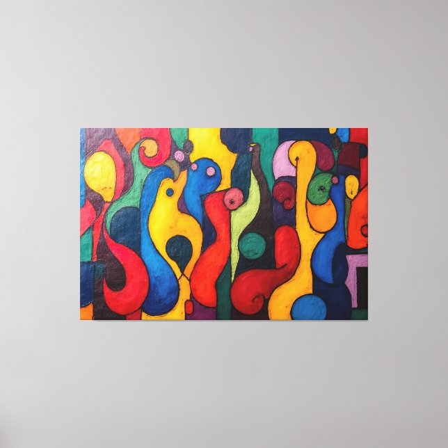 Colorcube 2 Färgmässigt kubistiskt Kanvastryck (Framsida)