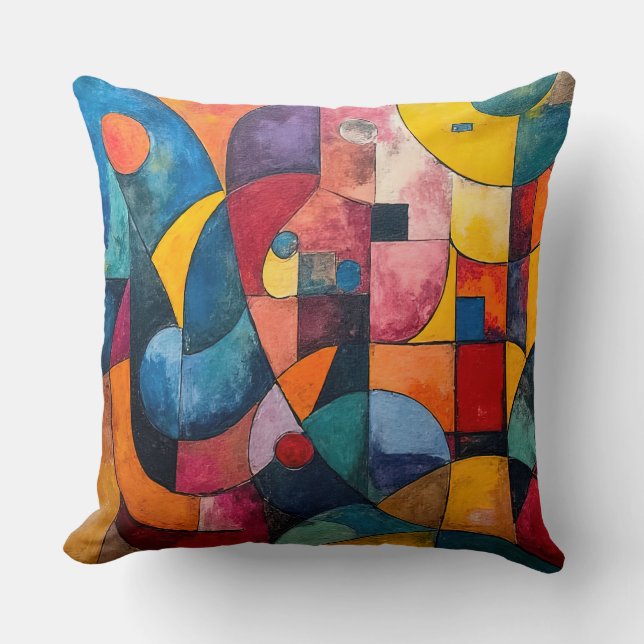 Colorcube 3 Färgfull kubism Dekorativ kudde (Framsida)