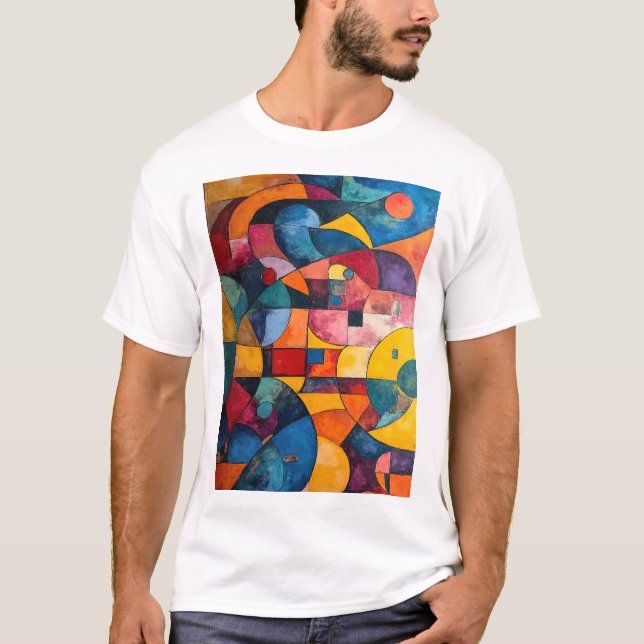 Colorcube 3 Färgfull kubism T Shirt (Framsida)