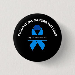 Colorectal Cancer Awareness Button (black) Knapp