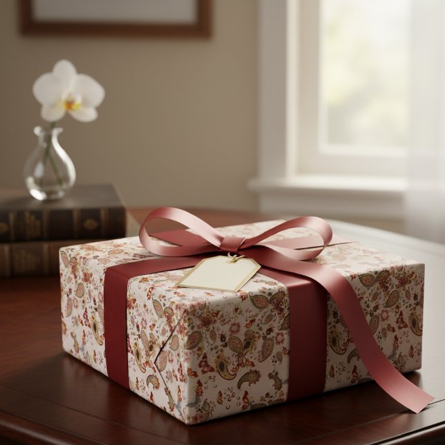 Colored paisley patterned wrapping paper presentpapper (Skapare uppladdad)