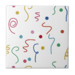 Colored Party Confetti Pattern Kakelplatta<br><div class="desc">A colored hand drawn party confetti pattern perfect for anyone who loves abstract art. A great design for parties,  home décor and office design. A modern squiggle doodle confetti design featuring abstract shapes and bright colors. Ideal for anyone who loves hand drawn party confetti abstract art.</div>