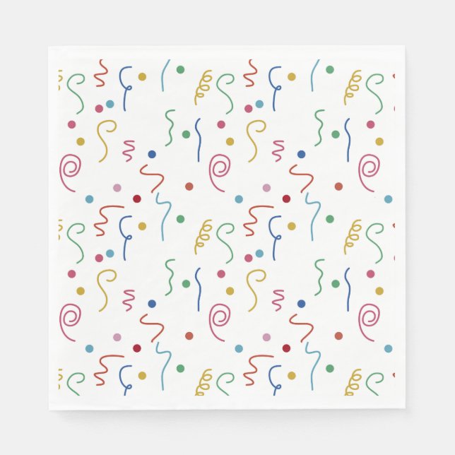 Colored Party Confetti Pattern Pappersservett (Framsidan)