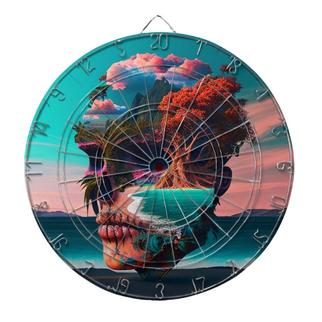 Colored skull head darttavla (Framsidan)